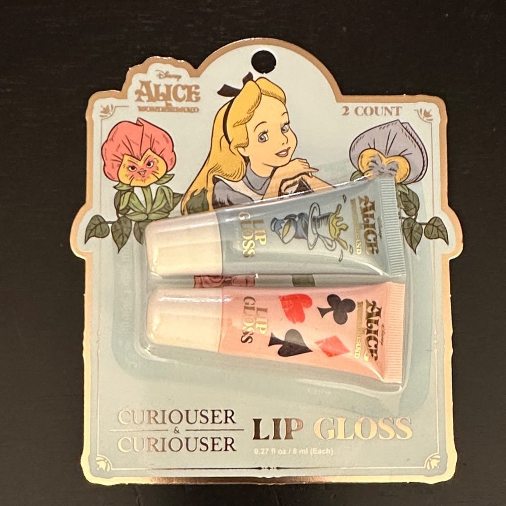 Disney Alice Lip Gloss Duo - Light Blue & Light Pink